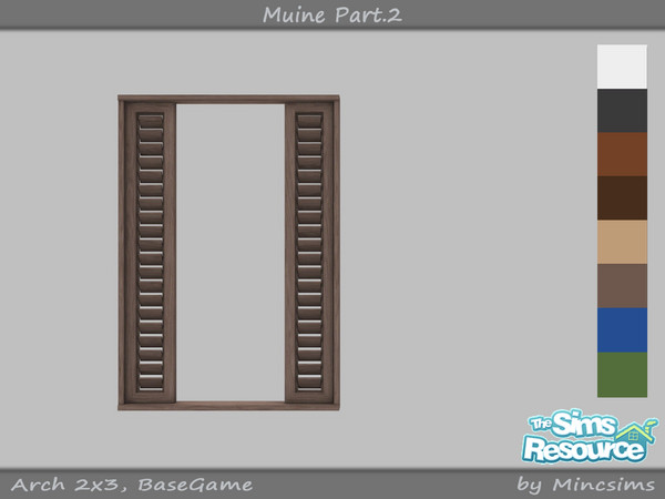 Sims 4 — Muine Arch 2x3 by Mincsims — for short wall a part of Muine Set 8 swatches