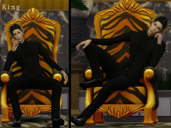 Sims 4 — King (Pose Pack) by YaniSim — Contains of 8 poses 2 group poses 4 single poses Height adjusted Custom thumbnail