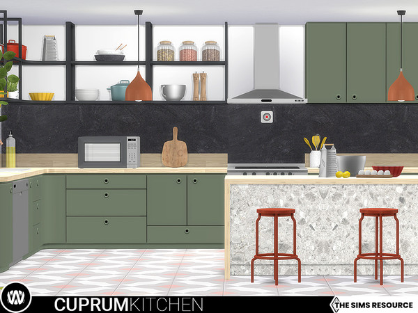 Sims 4 — Cuprum Kitchen - Surfaces by wondymoon — Cuprum kitchen part I; Surfaces! Have fun! - Set Contains * 3 Counters