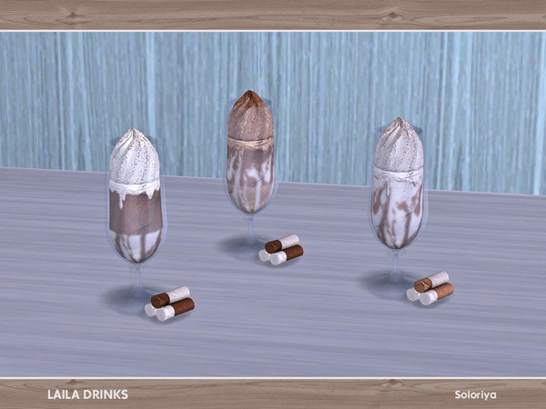 Sims 4 — Laila Drinks. Drink, v2 by soloriya — Decorative drink. Part of Laila Drinks set. 5 color variations. Category: