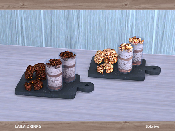 Sims 4 — Laila Drinks. Drinks with Cookies by soloriya — Decorative drinks with cookies. Part of Laila Drinks set. 2