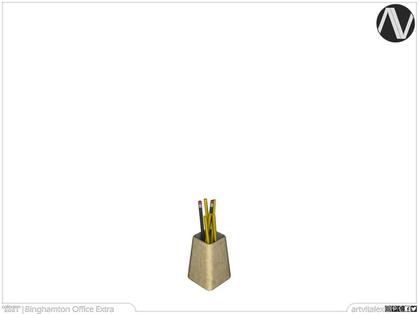 Sims 4 — Binghamton Pen Holder by ArtVitalex — Office And Study Room Collection | All rights reserved | Belong to 2021