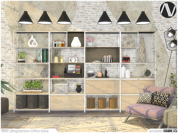 Sims 4 — Binghamton Office Extra by ArtVitalex — Office And Study Room Collection | All rights reserved | Belong to 2021