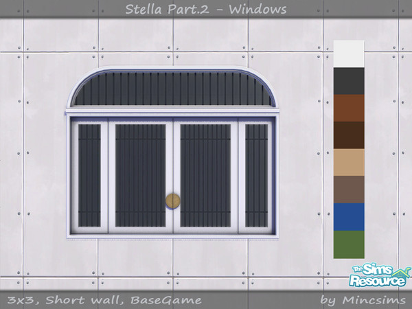 Sims 4 — Stella Window Med 3x3 V1 by Mincsims — for short wall 8 swatches