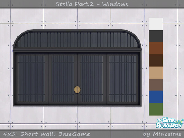 Sims 4 — Stella Window Med 4x3 V1 by Mincsims — for short wall 8 swatches