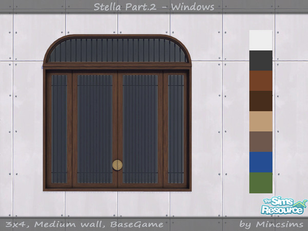 Sims 4 — Stella Window Tall 3x4 V1 by Mincsims — for medium wall 8 swatches
