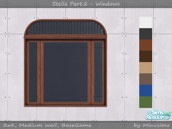 Sims 4 — Stella Window Tall 3x4 V2 by Mincsims — for medium wall 8 swatches