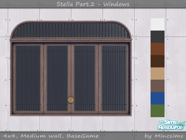 Sims 4 — Stella Window Tall 4x4 V1 by Mincsims — for medium wall 8 swatches