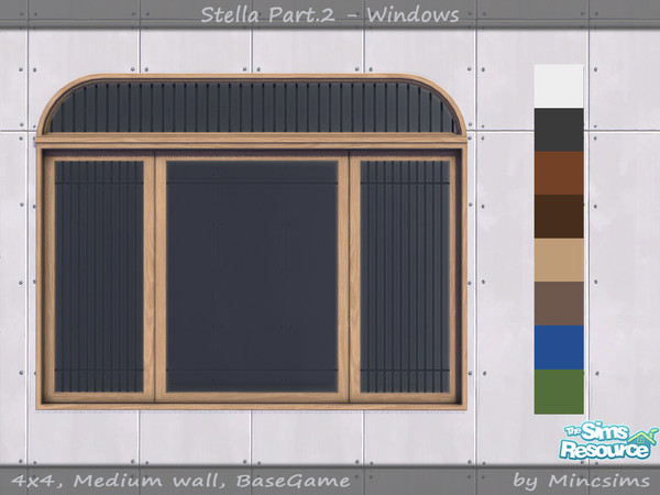 Sims 4 — Stella Window Tall 4x4 V2 by Mincsims — for medium wall 8 swatches