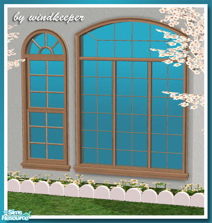 Sims 2 — Lafenetre Aged Frame by Windkeeper — Recolor of Maxis tall Lafenetre window. Will also work for any custom
