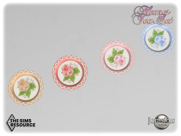 Sims 4 — Fleures tea set plate 1 by jomsims — Fleures tea set plate 1