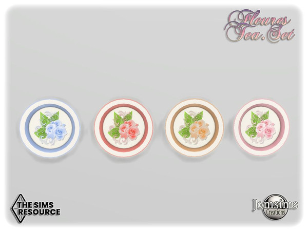 Sims 4 — Fleures tea set standing small plate3 by jomsims — Fleures tea set standing small plate3