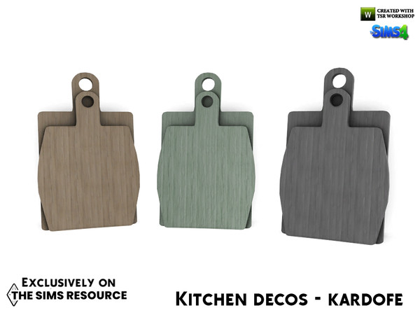 Sims 4 — Kitchen decos_Cutting boards by kardofe — Two chopping boards, wall-mounted, decorative, in three colour options