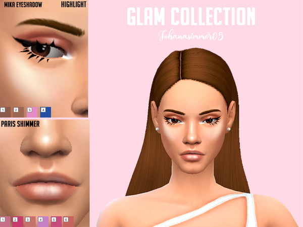 Sims 4 — Glam collection  by Johanasimmer05 — - Make up collection with 3 items - Mika eyeshadow comes in 4 colors -