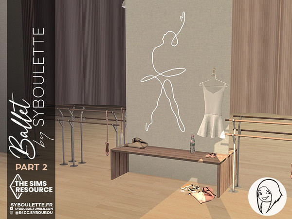 Sims 4 — Ballet set - Part 2 by Syboubou — This is a set to create a studio dance room to train ballerinas or sims who
