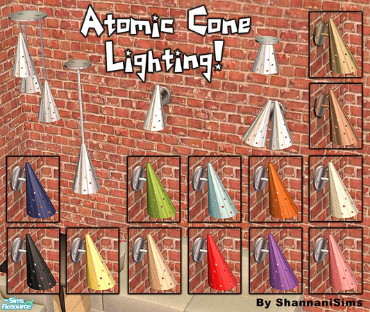 Sims 2 — Atomic Cone Lighting! by Shannanigan — Cone Shaped Lighting inspired by 1950's Style... perfect for your