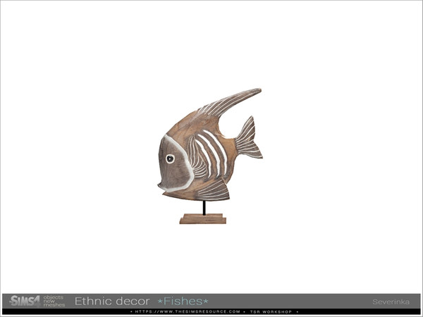 Sims 4 — Ethnic decor - fish v04 Angel by Severinka_ — Table wood sculpture v04 'Angel fish' From the set 'Ethnic decor'