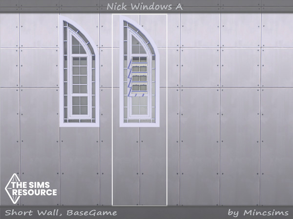 Sims 4 — Nick window A 1x3 Open by Mincsims — for short wall 8 swatches