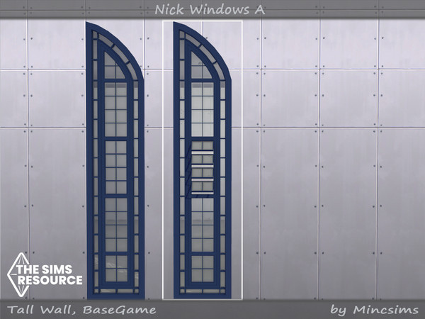 Sims 4 — Nick window A 1x5 Open by Mincsims — for tall wall 8 swatches