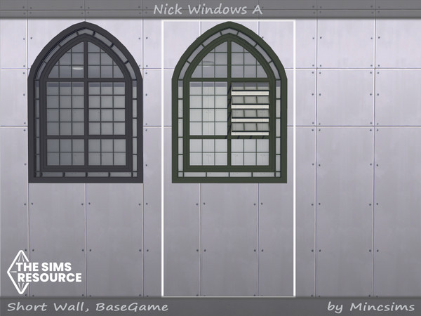 Sims 4 — Nick window A 2x3 Open by Mincsims — for short wall 8 swatches