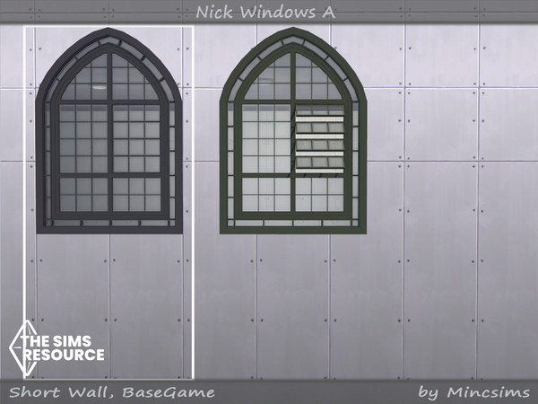 Sims 4 — Nick window A 2x3 by Mincsims — for short wall 8 swatches