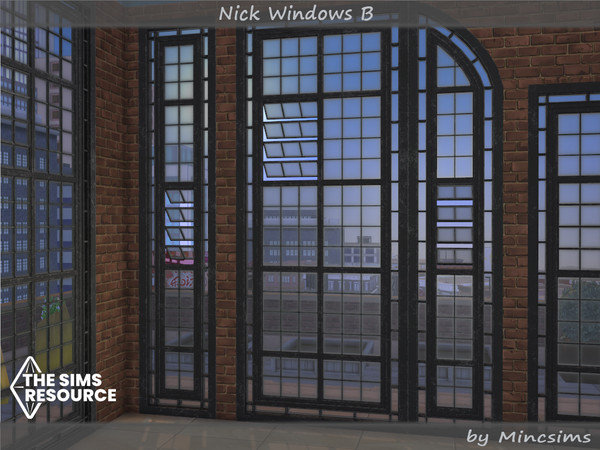 Sims 4 — Nick Windows B by Mincsims — I tried to make it suitable for industrial buildings or factory. The "B"