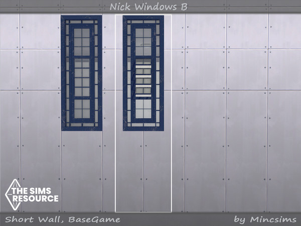 Sims 4 — Nick window B 1x3 Open by Mincsims — for short wall 8 swatches