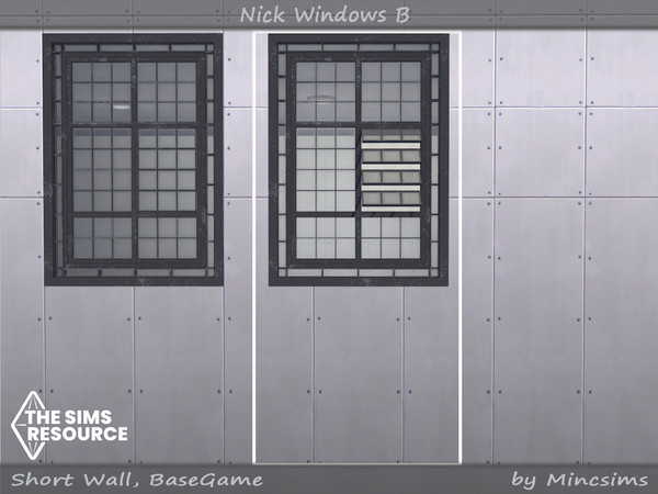 Sims 4 — Nick window B 2x3 Open by Mincsims — for short wall 8 swatches