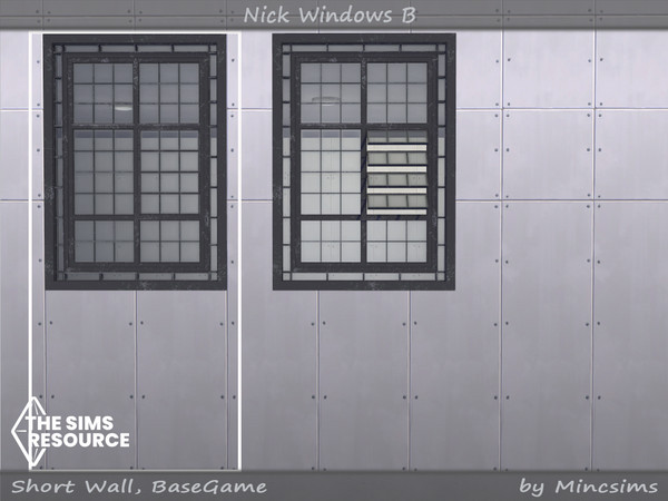 Sims 4 — Nick window B 2x3 by Mincsims — for short wall 8 swatches