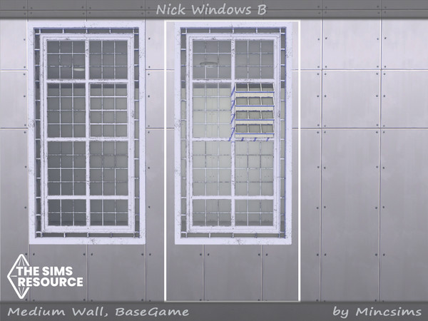Sims 4 — Nick window B 2x4 Open by Mincsims — for medium wall 8 swatches