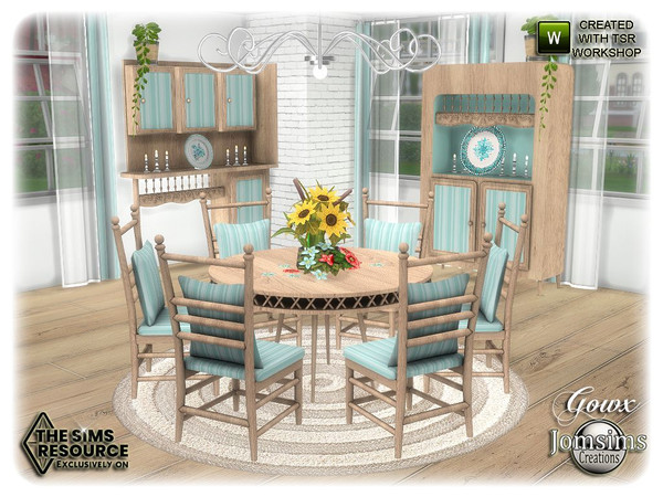 Sims 4 — Gowx dining room   by jomsims — Gowx dining room for your Sims country spirit for this cute new dining room.