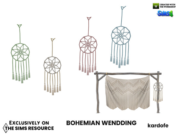 Sims 4 — Bohemian Wedding_Dreamcatcher by kardofe — Macrame dream catcher, decorative, to be placed on the right side of