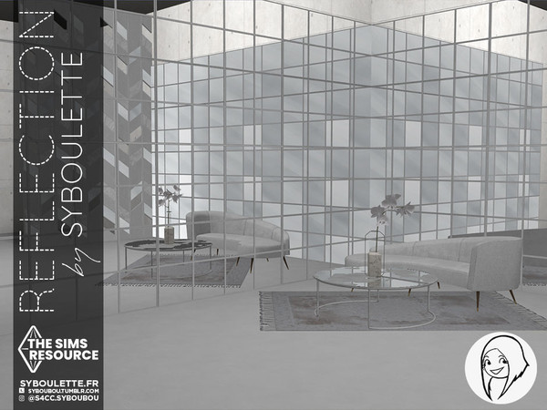 Sims 4 — Reflection set by Syboubou — This set is especially made to celebrate the mirror reflection fixed by EA in the