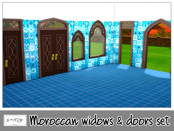 Sims 4 — Moroccan build set by so87g — - Moroccan large arch: cost: 50$ you can find it in build-arch-door. - Moroccan