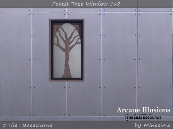 Sims 4 — Arcane Illusions - Forest Tree Window 1x2 by Mincsims — BaseGame Compatible 8 swatches