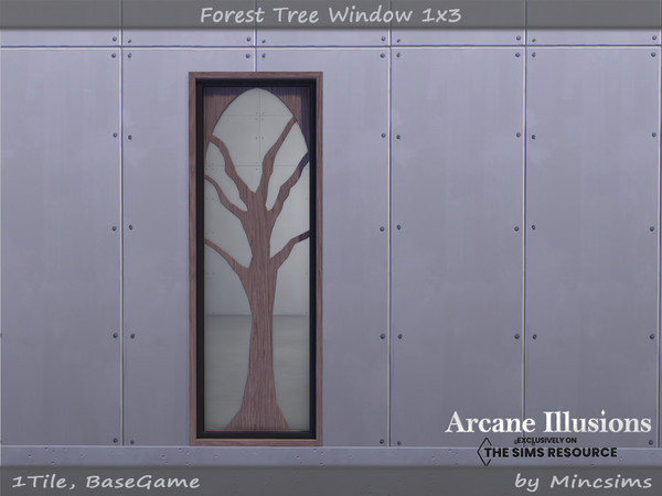 Sims 4 — Arcane Illusions - Forest Tree Window 1x3 by Mincsims — BaseGame Compatible 8 swatches