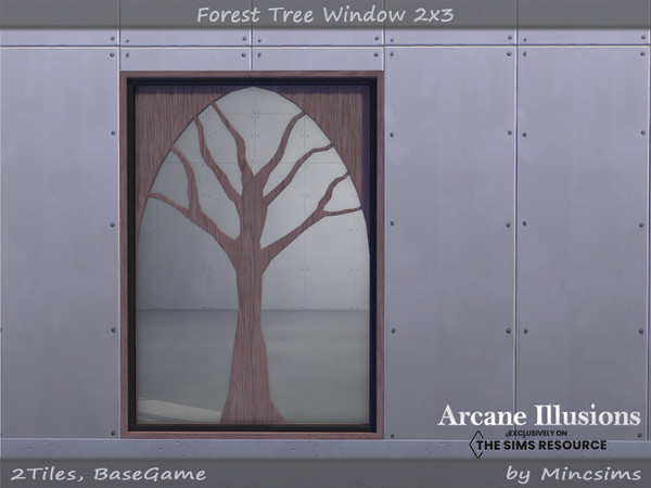 Sims 4 — Arcane Illusions - Forest Tree Window 2x3 by Mincsims — BaseGame Compatible 8 swatches