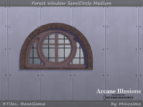 Sims 4 — Arcane Illusions - Forest Window Semicircle 3T Medium by Mincsims — BaseGame Compatible 8 swatches
