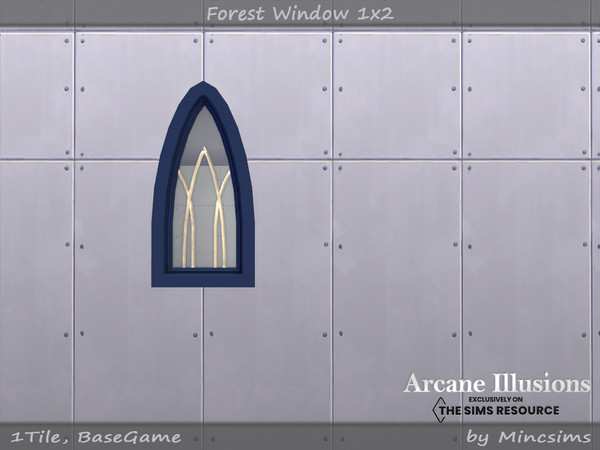 Sims 4 — Arcane Illusions - Forest Window 1x2 by Mincsims — BaseGame Compatible 8 swatches