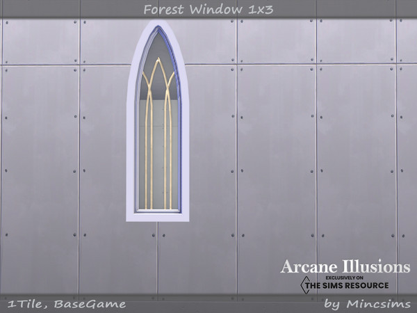Sims 4 — Arcane Illusions - Forest Window 1x3 by Mincsims — BaseGame Compatible 8 swatches
