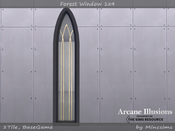Sims 4 — Arcane Illusions - Forest Window 1x4 by Mincsims — BaseGame Compatible 8 swatches