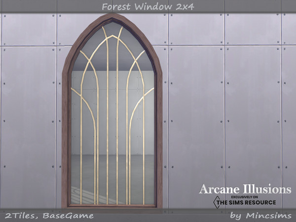 Sims 4 — Arcane Illusions - Forest Window 2x4 by Mincsims — BaseGame Compatible 8 swatches