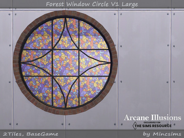 Sims 4 — Arcane Illusions - Forest Window Circle V1 Large by Mincsims — BaseGame Compatible 8 swatches