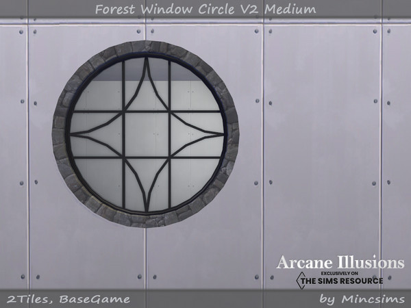 Sims 4 — Arcane Illusions - Forest Window Circle V1 Medium by Mincsims — BaseGame Compatible 8 swatches