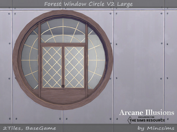 Sims 4 — Arcane Illusions - Forest Window Circle V2 Large by Mincsims — BaseGame Compatible 8 swatches