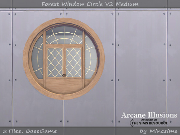 Sims 4 — Arcane Illusions - Forest Window Circle V2 Medium by Mincsims — BaseGame Compatible 8 swatches