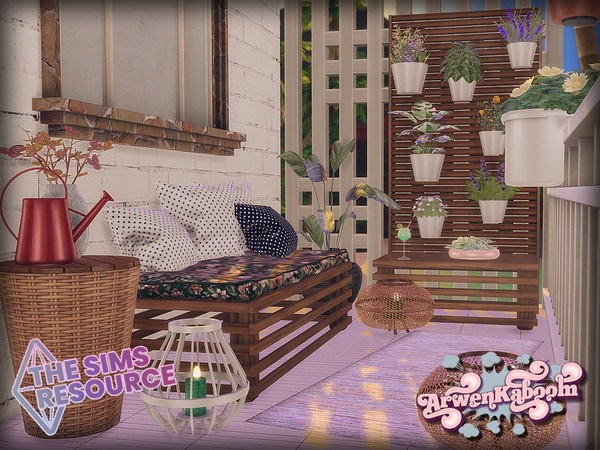 Sims 4 — Breezic Essentials by ArwenKaboom — New set featuring furnishings for the balcony full of plants and greens for