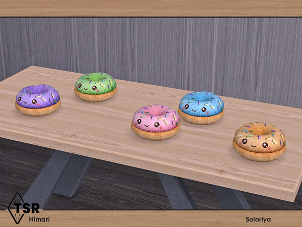 Sims 4 — Himari. Donut by soloriya — Decorative plush toy donut. Part of Himari set. 5 color variations. Category: