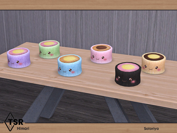 Sims 4 — Himari. Sushi by soloriya — Decorative plush toy sushi. Part of Himari set. 5 color variations. Category:
