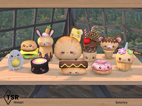 Sims 4 — Himari by soloriya — A set of decorative kawaii plush toys. Includes 10 objects, each item has 5 color